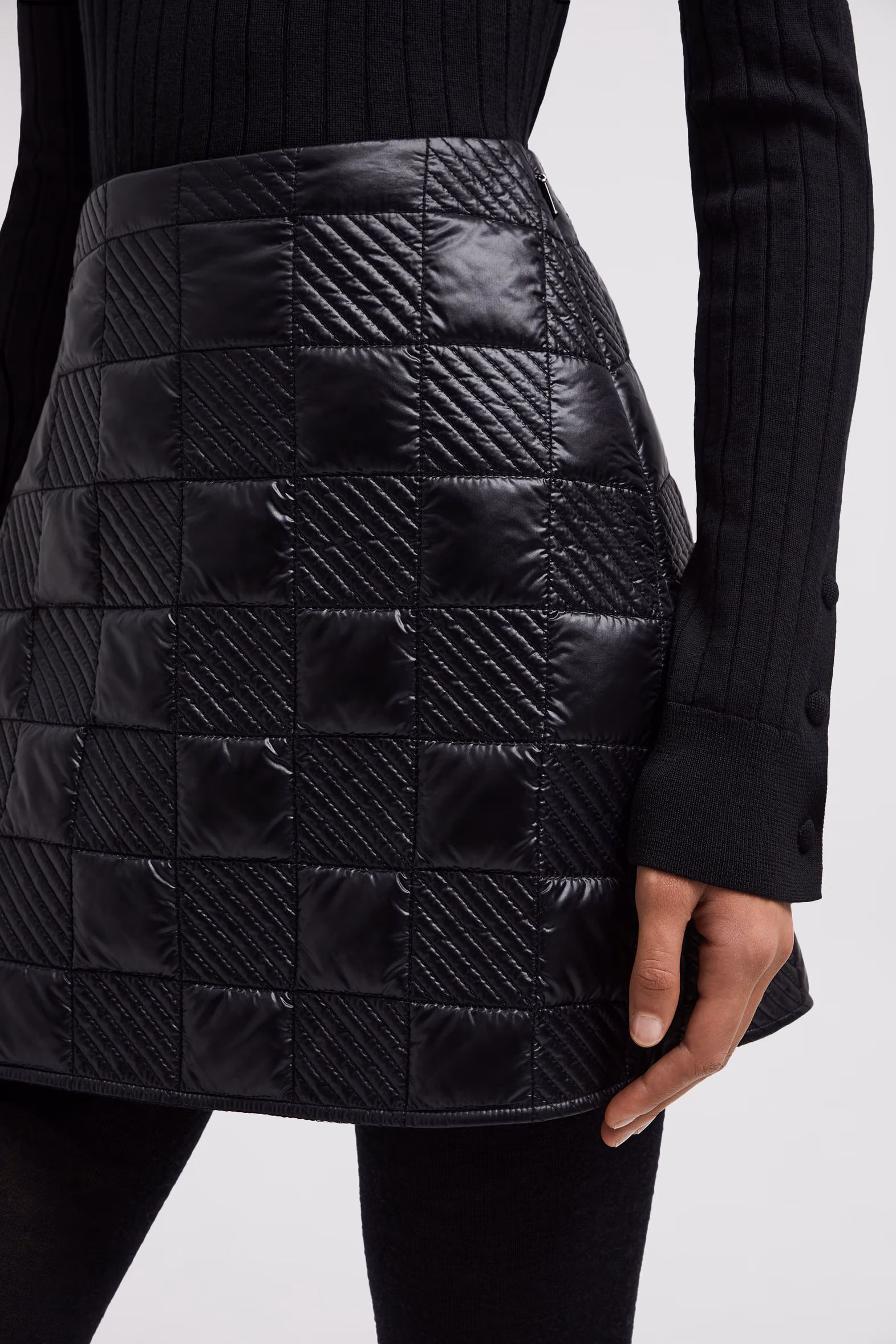 Minifalda acolchada a cuadros Mujer Negro Moncler 6